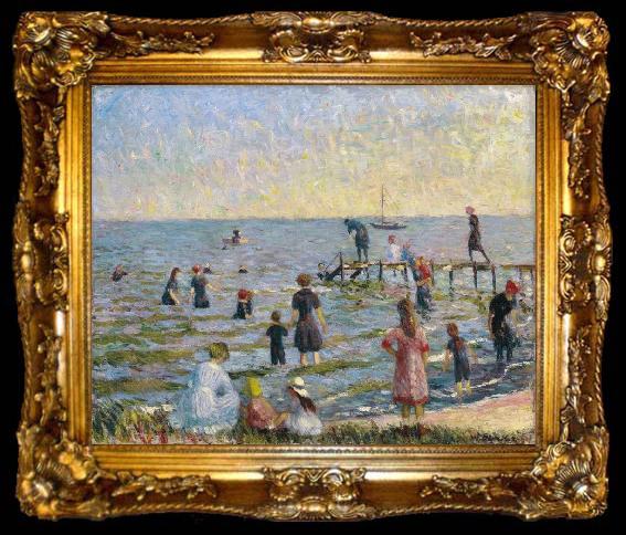 framed  William Glackens Bathing at Bellport, Long Island, ta009-2